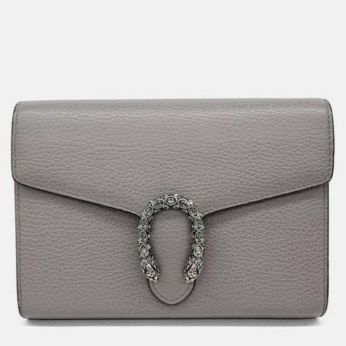 Gucci Grey Leather Dionysus Mini Chain Shoulder Bag - Gucci - Modalova