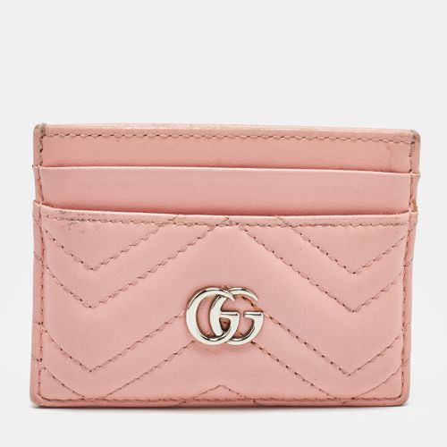 Gucci Pink Matelassé Leather GG Marmont Card Holder - Gucci - Modalova