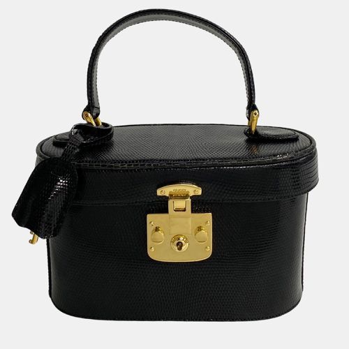 Gucci Black Lizard Leather Vanity Style Small Top Handle Bag - Gucci - Modalova