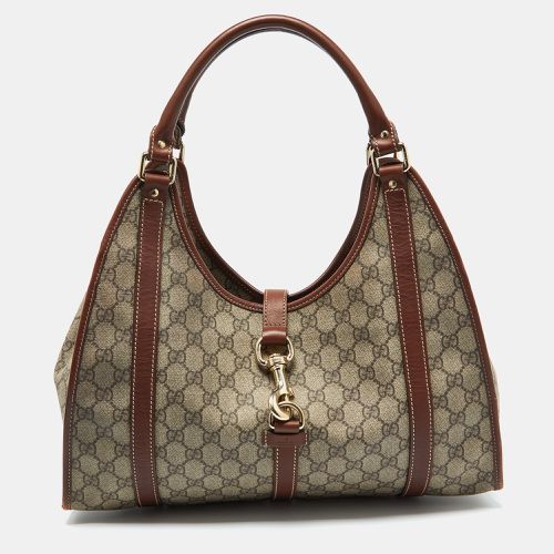 Gucci Beige/Brown GG Supreme Canvas and Leather Jackie O Hobo - Gucci - Modalova