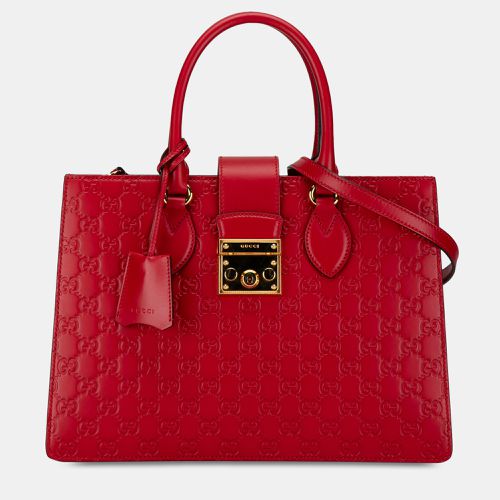 Gucci Medium Guccissima Padlock Double Top Handle Bag - Gucci - Modalova