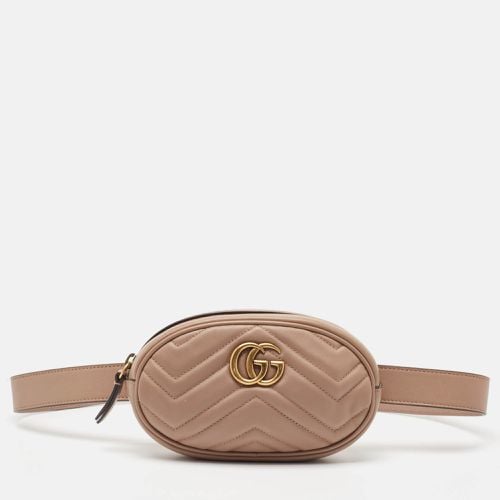 Gucci Dusty Pink Matelassé Leather GG Marmont Belt Bag - Gucci - Modalova