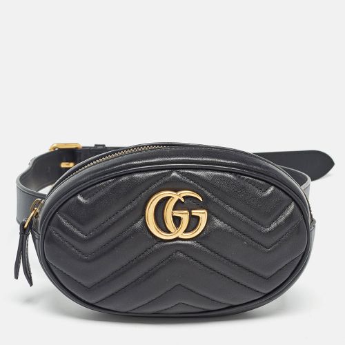 Gucci Black Matelassé Leather Mini GG Marmont Belt Bag - Gucci - Modalova