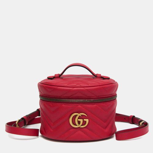 Gucci Red Leather Mini GG Marmont Matelasse Backpack - Gucci - Modalova