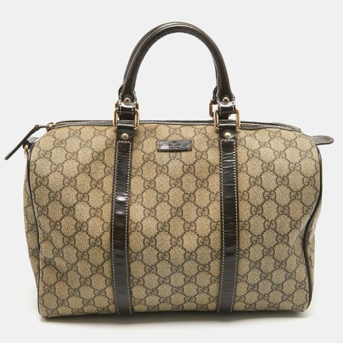 Gucci Dark Brown/BeigeGG Supreme Canvas Medium Joy Boston Bag - Gucci - Modalova