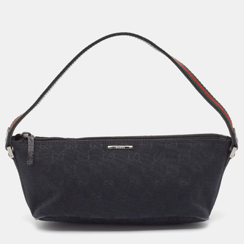 Gucci Black GG Canvas Web Boat Pochette - Gucci - Modalova