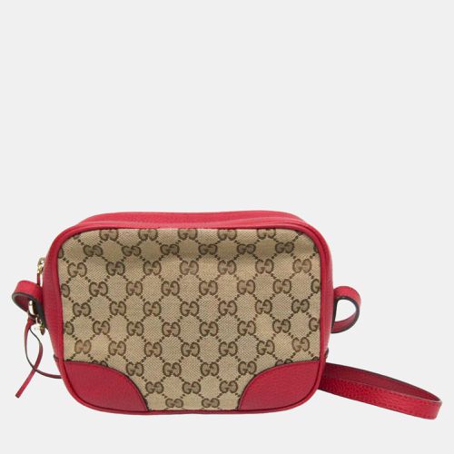 Gucci Beige/Red GG Canvas and Leather Mini Bree Shoulder Bag - Gucci - Modalova