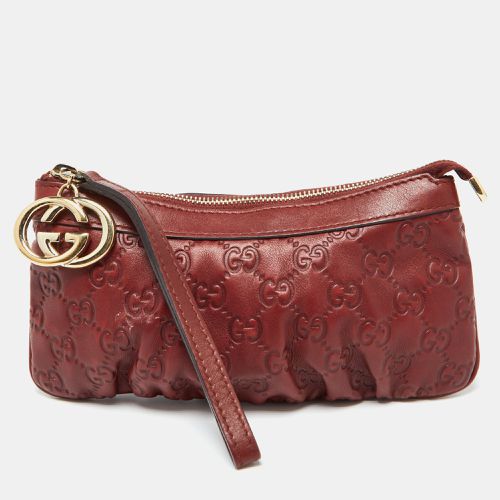 Gucci Brick Brown Guccissima Leather Wristlet Clutch - Gucci - Modalova