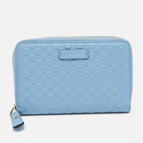 Gucci Blue Microguccissima Leather Zip Around Wallet - Gucci - Modalova