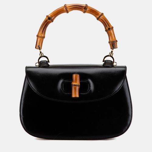 Gucci Black Calfskin Leather Bamboo Night Top Handle Bag - Gucci - Modalova