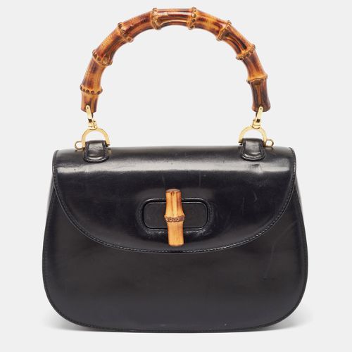 Gucci Black Leather Vintage Bamboo Top Handle Bag - Gucci - Modalova