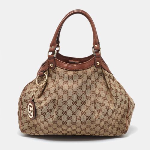 Brown GG Canvas and Leather Medium Sukey Tote - Gucci - Modalova