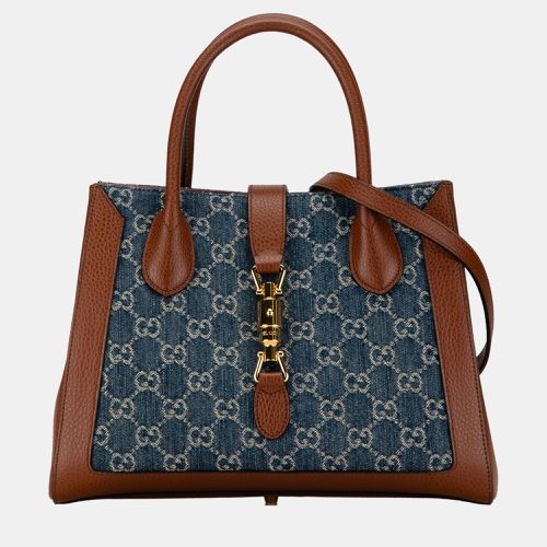 Gucci Blue/Brown Denim Medium GG Jackie 1961 Tote Bag - Gucci - Modalova