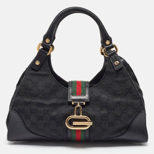 Gucci Black GG Canvas and Leather Junco Shoulder Bag - Gucci - Modalova