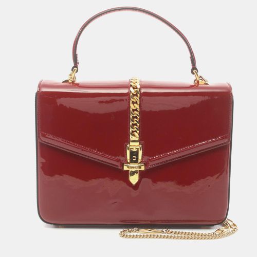 Gucci Red Leather Patent Sylvie 1969 Top Handle Bag - Gucci - Modalova