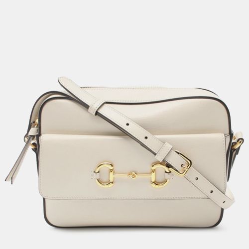 Gucci White Leather Small Horsebit 1955 Crossbody Bag - Gucci - Modalova