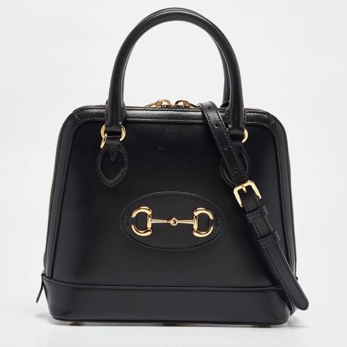 Gucci Black Leather Small Horsebit 1955 Top Handle Bag - Gucci - Modalova