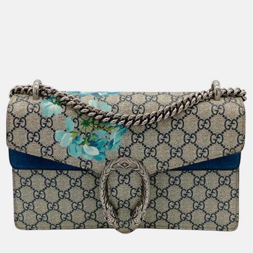 Gucci Blue/Beige GG Supreme Canvas and Suede Small Dionysus Blooms Shoulder Bag - Gucci - Modalova