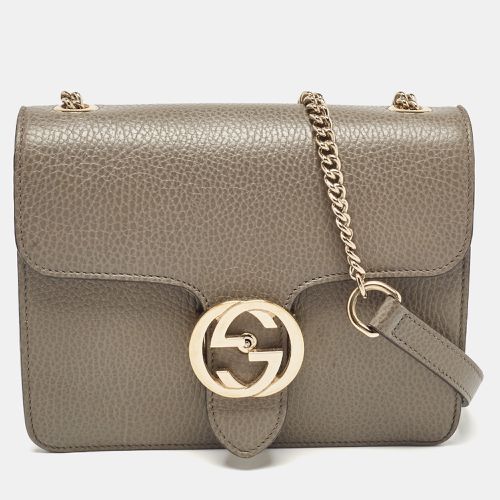 Gucci Grey Leather Small Dollar Interlocking G Crossbody Bag - Gucci - Modalova