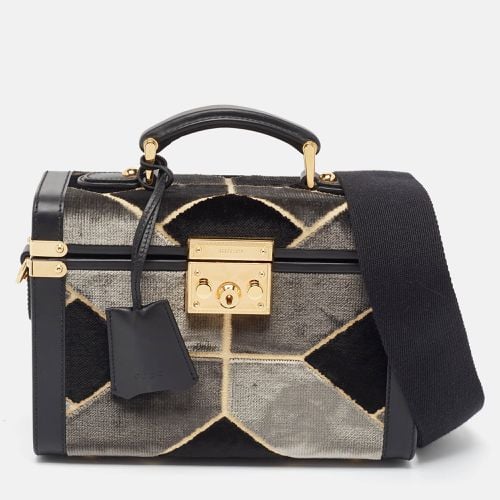 Gucci Black/Grey Printed Velvet and Leather Savoy Beauty Case Bag - Gucci - Modalova