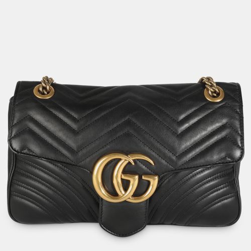 Gucci Black Leather Large GG Marmont Shoulder Bags - Gucci - Modalova