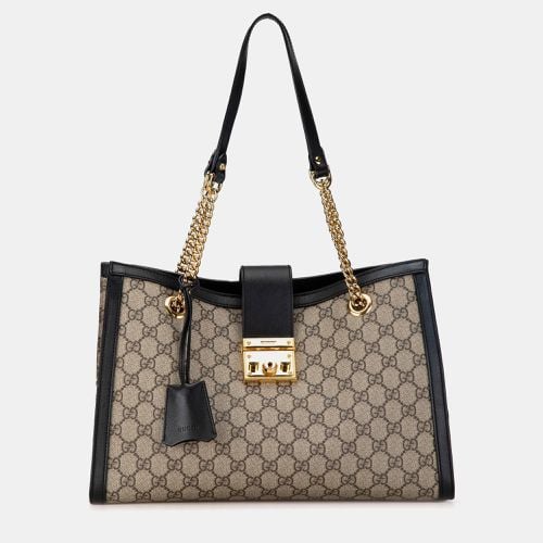 Gucci Beige GG Supreme Canvas Medium Padlock Tote Bag - Gucci - Modalova