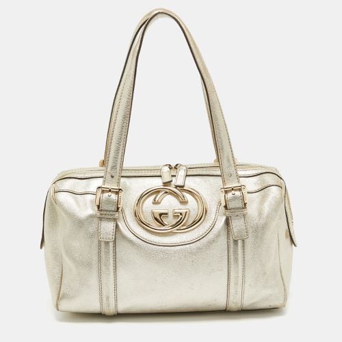 Gucci Gold Leather Britt Boston Bag - Gucci - Modalova