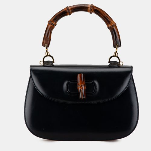 Gucci Black Calfskin Leather Bamboo Night Shoulder Bag - Gucci - Modalova