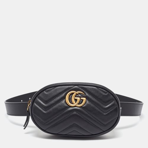 Gucci Black Matelassé Leather Mini GG Marmont Belt Bag - Gucci - Modalova