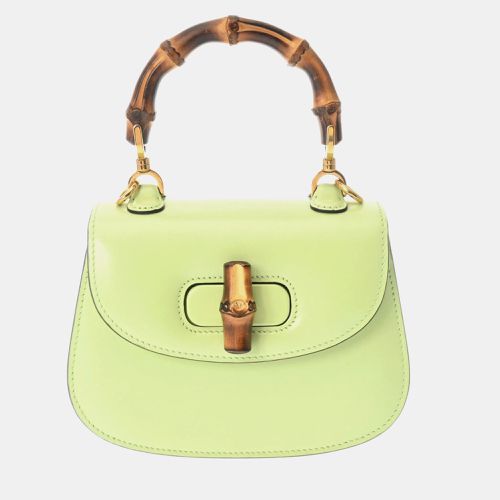 Gucci Green Leather Mini Bamboo Diana Top Handle Bag - Gucci - Modalova