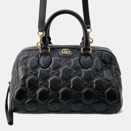 Gucci Black Ophidia GG Matelasse Leather Medium Convertible Boston Top Handle Bag - Gucci - Modalova