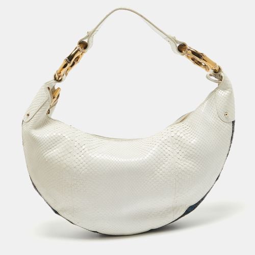 Gucci White Python and Beads Bamboo Ring Hobo - Gucci - Modalova