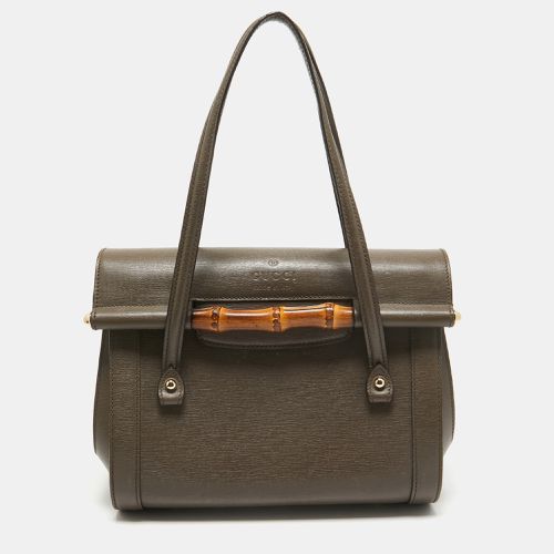 Gucci Khaki Leather New Bamboo Bag - Gucci - Modalova