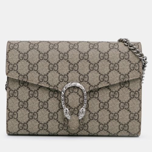 Beige GG Supreme Canvas Mini Dionysus Wallet on Chain - Gucci - Modalova