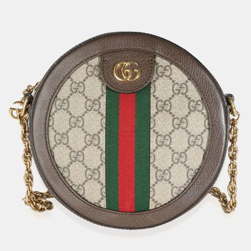 Gucci Beige GG Supreme Canvas Mini Ophidia Round Shoulder Bag - Gucci - Modalova