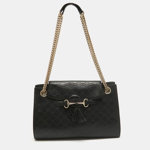 Gucci Black Guccissima Leather Large Emily Chain Shoulder Bag - Gucci - Modalova