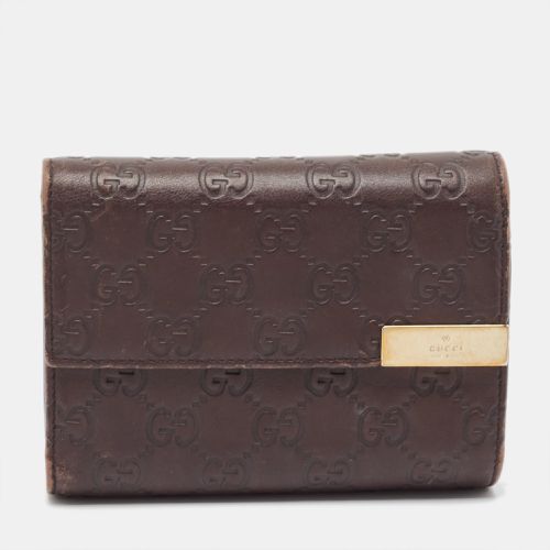 Gucci Dark Brown Guccissima Leather Flap French Wallet - Gucci - Modalova