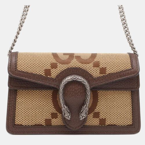 Gucci Beige/Brown Canvas and Leather Jumbo GG Dionysus Shoulder Bag - Gucci - Modalova