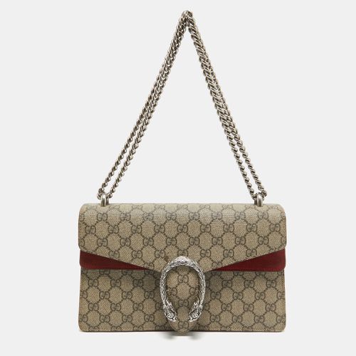 Gucci Beige/Red GG Supreme Canvas and Suede Small Dionysus Shoulder Bag - Gucci - Modalova