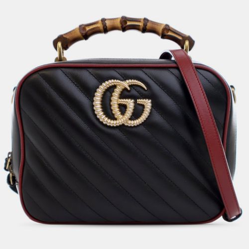 Gucci Small GG Marmont Torchon Bamboo Satchel Bag - Gucci - Modalova