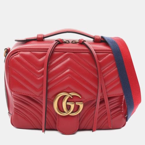 Gucci Red GG Marmont Leather Matelasse Top Handle Bag - Gucci - Modalova