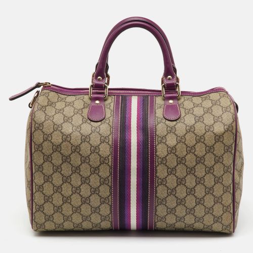 Gucci Beige/Purple GG Supreme Canvas Limited Edition Stripe Web Joy Boston Bag - Gucci - Modalova