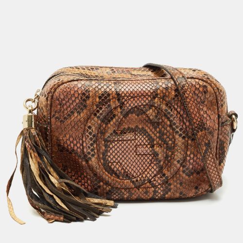 Gucci Brown/Orange Python Small Soho Disco Crossbody Bag - Gucci - Modalova