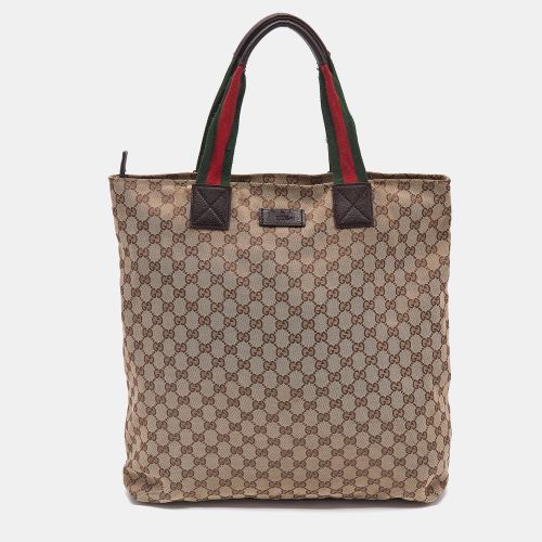 Gucci Beige GG Canvas Web Shopper Tote - Gucci - Modalova