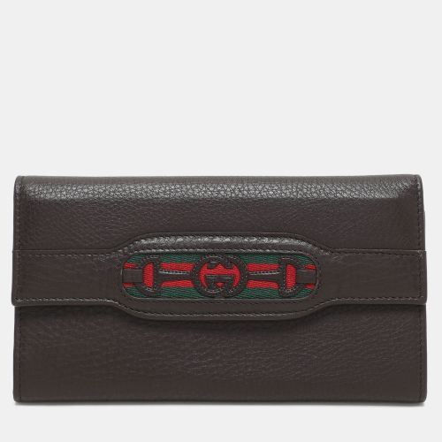 Leather Horsebit Web Continental Wallet - Gucci - Modalova