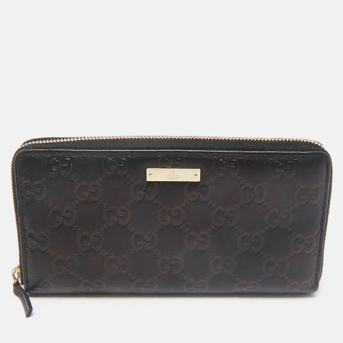Gucci Black Guccissima Leather Zip Around Wallet - Gucci - Modalova