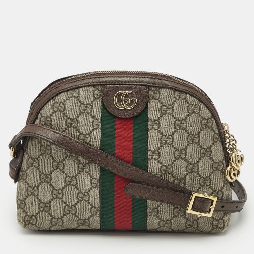 Gucci Beige/Brown GG Supreme Canvas Small Web Ophidia Shoulder Bag - Gucci - Modalova
