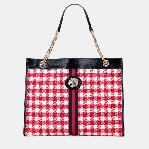 Gucci Red Large Web Tweed Rajah Tote - Gucci - Modalova