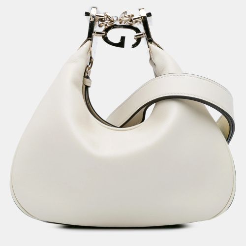 Gucci Web Small White Leather Attache Crossbody Bag - Gucci - Modalova