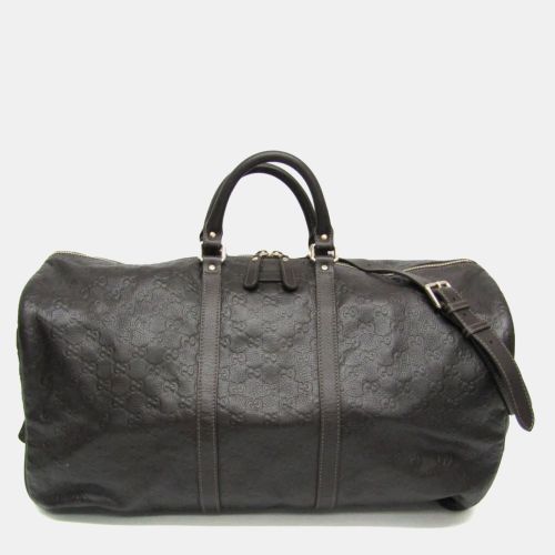 Gucci Dark Brown Leather Guccissima Handbag - Gucci - Modalova